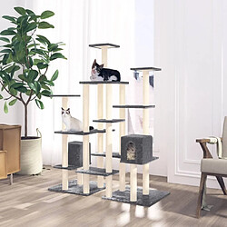 vidaXL Arbre à chat avec griffoirs en sisal Gris foncé 145 cm