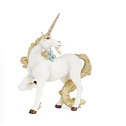 39018 licorne blanche doree papo