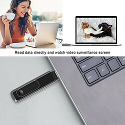 Chrono Mini caméra stylo USB 1080P enregistreur vidéo porte-carte de sécurité portable 64 Go adapté aux réunions de bureau à domicile Technologie d'imagerie de haute qualité(Noir) pas cher