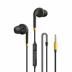 Avis P16 Casque De Téléphone Portable Portable, Écouteurs Filaires In-Ear Cuivre Anneau Stéréo Filaire Noir