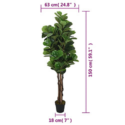 Acheter vidaXL Ficus lyrata artificiel 180 feuilles 150 cm vert