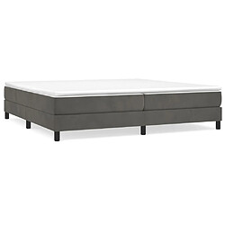 Maison Chic Lit Adulte - Lit simple Lit à sommier tapissier et matelas moelleux - Meuble de Chambre - Gris foncé 200x200cm Velours -MN16957