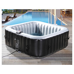 Habitat Et Jardin Spa Gonflable NICE en PVC - 6 places - Gris/Noir