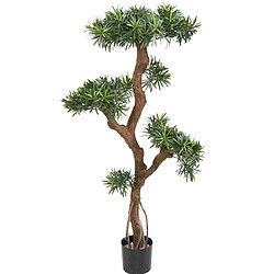 Pegane Plante artificielle haute gamme Spécial extérieur / Podocarpus artificiel - Dim : 135 x 80 cm