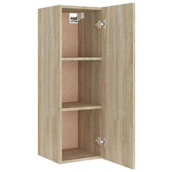 Helloshop26 Ensemble de meubles armoire buffet TV télévision salon chambre séjour 4 pièces chêne sonoma bois d'ingénierie brun 02_0024824 pas cher