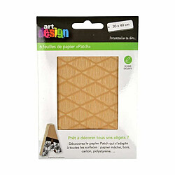 Paris Prix Lot de 6 Feuilles de Papier Patch Bamako 30x40cm Beige