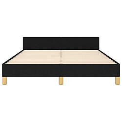 Maison Chic Lit adulte - Cadre Structure de lit avec tête de lit Contemporain Noir 140x200 cm Tissu -MN84823 pas cher