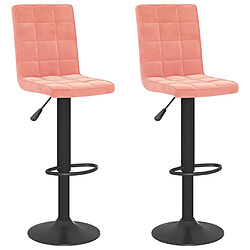 vidaXL Tabourets de bar lot de 2 rose velours