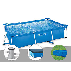 Kit piscine tubulaire rectangulaire Intex 3,00 x 2,00 x 0,75 m + Filtration à cartouche + Bâche de protection + Bâche à bulles