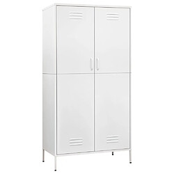 vidaXL Garde-robe Blanc 90x50x180 cm Acier