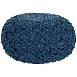 Beliani Pouf BERKANE Bleu marine Coton 50 cm 50 cm