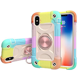 Universal Associable YH pour l'iPhone X / XS / 5.8 Shell de téléphone mobile, coque de support de rotation de couleur de contraste, couvercle de protection tout compris tout compris (coloré)