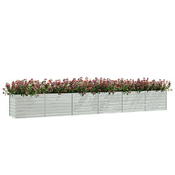 vidaXL Lit surélevé de jardin 600x80x77 cm Acier galvanisé Argenté