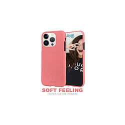 JAYM - Coque Silicone Soft Feeling Rose pour Apple iPhone 14 - Finition Silicone - Toucher Ultra Doux