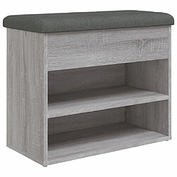 Decoshop26 Banc de rangement à chaussures couleur sonoma gris 62 x 32 x 50 cm en bois d'ingénierie DEC024941