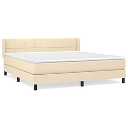 vidaXL Sommier à lattes de lit avec matelas Crème 180x200 cm Tissu