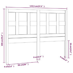 vidaXL Tête de lit Blanc 145,5x4x100 cm Bois massif de pin pas cher