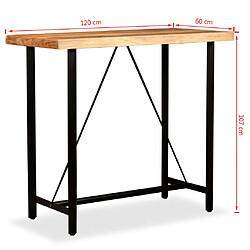 vidaXL Ensemble de bar 5 pcs Bois d'acacia massif et cuir véritable pas cher