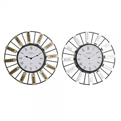 Look & Feel Horloge Murale DKD Home Decor Verre Argenté Doré Fer (40 x 6.4 x 40 cm) (2 pcs)