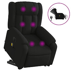 vidaXL Fauteuil inclinable de massage électrique Noir Tissu