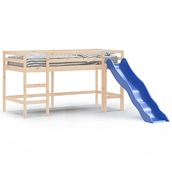 Vidaxl Lit mezzanine enfants toboggan 80x200 cm bois pin massif