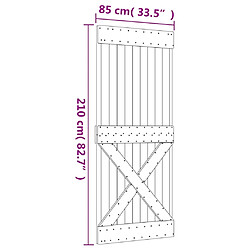 vidaXL Porte coulissante et kit de quincaillerie 85x210 cm pin massif pas cher