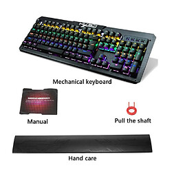 2017 HXSJ 2600 LED rétro-éclairage USB ergonomique Gaming Gamer mécanique clavier Noir