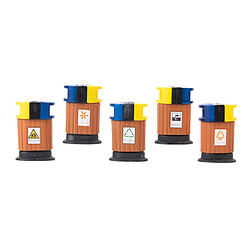 5 Pièces Poubelles Peintes Miniature Modèle Kit Diorama Accessoires 1:50 pas cher