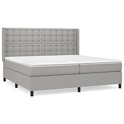 Maison Chic Lit Adulte - Lit simple Lit à sommier tapissier avec matelas moelleux - Meuble de Chambre - Gris clair 200x200cm Tissu -MN47350