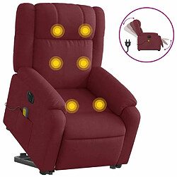 Maison Chic Fauteuil Relax pour salon, Fauteuil inclinable de massage électrique Rouge bordeaux Tissu -GKD43129