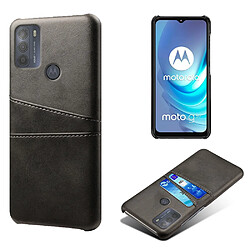 Coque en TPU + PU avec double porte-cartes noir pour votre Motorola Moto G50