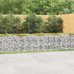 Maison Chic Jardinière,Lit surélevé - Bac à fleurs - pot de fleur à gabions arqué 800x100x100 cm Fer galvanisé -GKD71016