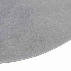 Tapis Rond Imitation Fourrure Doucea 80cm Gris