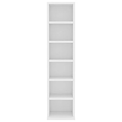 Avis vidaXL Armoire à CD Blanc 21x20x88 cm Bois d'ingénierie