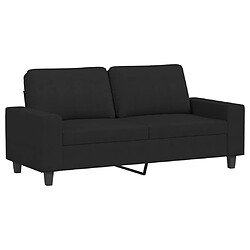 vidaXL Canapé à 2 places Noir 140 cm Tissu