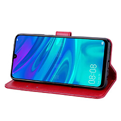 Acheter Wewoo Housse Coque Étui en cuir PU à rabat horizontal relief rose pour Huawei P Smart 2019avec support et fentes cartes et portefeuille rouge