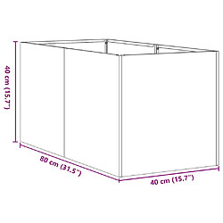 vidaXL Jardinière Blanc 40x80x40 cm - Acier pas cher