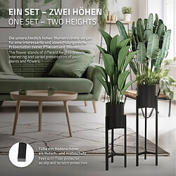 Acheter ML DESIGN MODERN LIVING Set de 2 présentoirs à fleurs en métal noir ML-Design