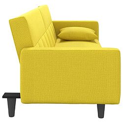 Maison Chic Canapé-lit convertible, Clic-Clac avec coussins jaune clair tissu -GKD93498 pas cher