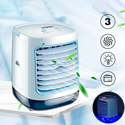 (Rond) 3 Vitesses LED Mini Climatiseur Humidificateur Ventilateur Refroidisseur d'air de Refroidissement Portable