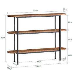 Avis SoBuy FSB67-WS Table Console Bout de Canapé Table d'Appoint Réglable en Hauteur Table d’Entrée Buffet avec 2 Compartiments Étagères