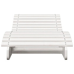 Maison Chic Lot de 2 Chaises longues | Bain de soleil Relax | Transat blanc 205x60x31,5cm bois massif de pin -GKD78013 pas cher