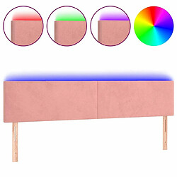 Maison Chic Tête de lit scandinave à LED,meuble de chambre Rose 200x5x78/88 cm Velours -MN44665