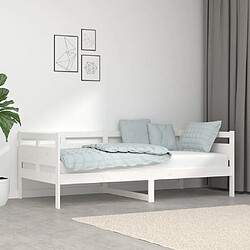 vidaXL Lit de jour sans matelas blanc bois de pin massif 90x190 cm