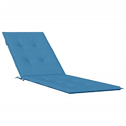 vidaXL Coussin de chaise longue bleu mélangé (75+105)x50x3 cm tissu