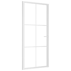 vidaXL Porte intérieure 93x201,5 cm Blanc Verre ESG et aluminium