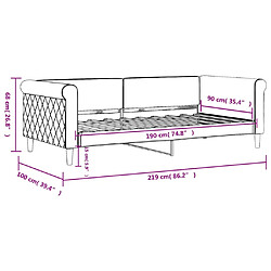 vidaXL Lit de repos sans matelas noir 90x190 cm velours pas cher