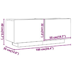 vidaXL Table de chevet chêne artisanal 100x35x40 cm bois d’ingénierie pas cher