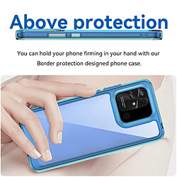 PHONECARE Coque AluminArmor Airbag Protection pour Xiaomi Redmi 10C - Transparent/ Bleu Foncé