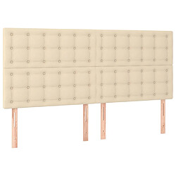 Acheter vidaXL Sommier à lattes de lit avec matelas Crème 180x200 cm Tissu